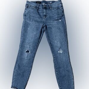 J.Crew Toothpick distressed patch denim jeans Size 30